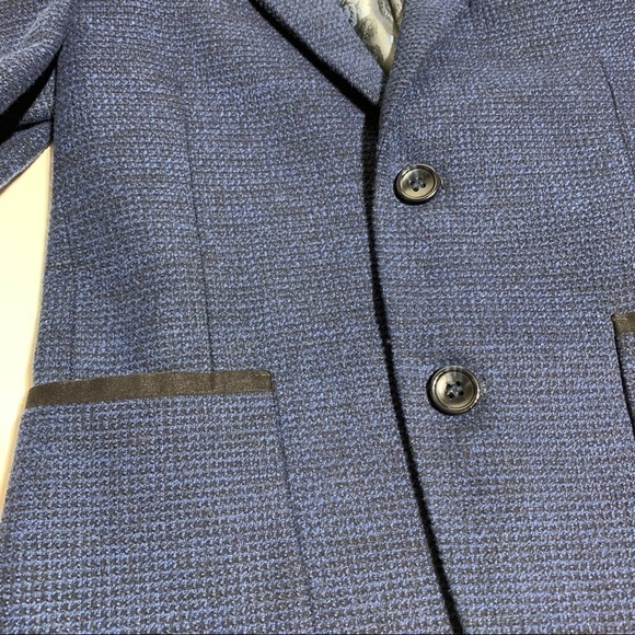 Isaac Mizrahi boy’s size 8 beautiful navy tweed suit jacket blazer - Picture 3 of 9